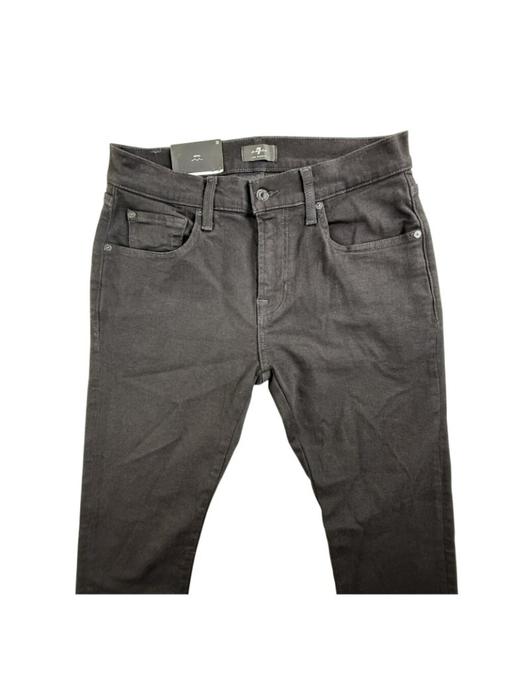 7 For All Mankind Paxtyn Jeans Mens 32x33 Black Skinny Stretch Dark Wash Denim - Picture 6 of 16